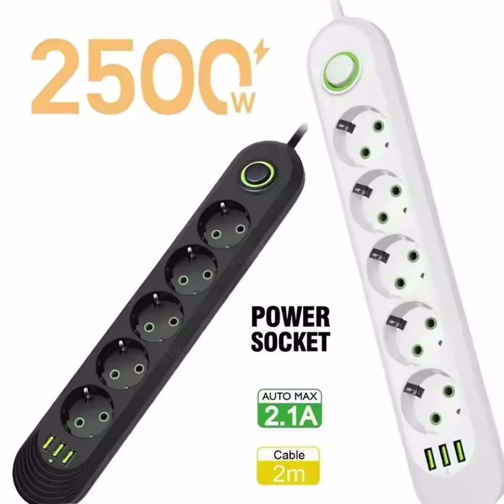Power Tools Extension - Câble de 2M, prise ue, multiprise